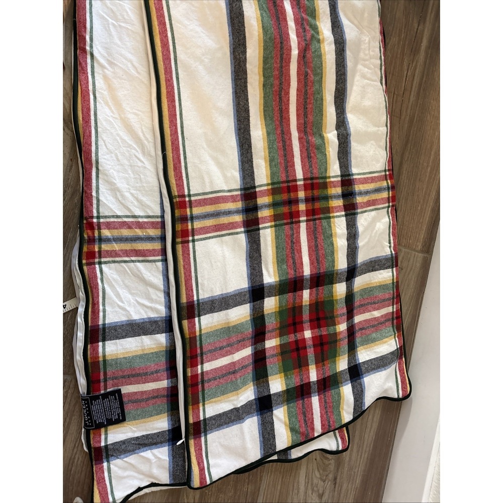 Pair Of J.‎ Queen New York Tartan w/ Green Piping King Pillow Cases 36" x 19.5"
